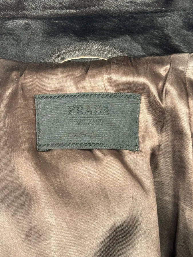 2000s Prada Black Pony Hair Leather Jacket - Image 9