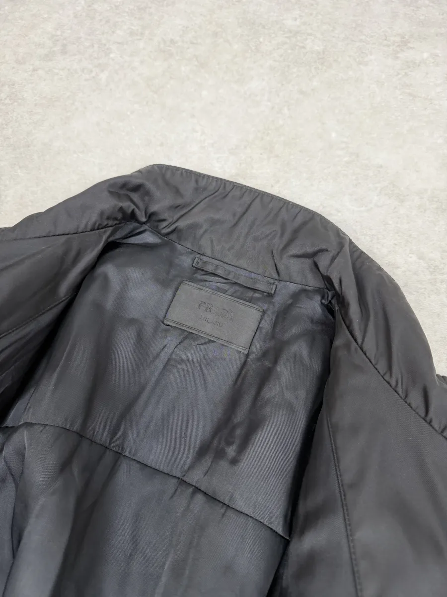 2000s Prada Black Premium Padded Leather Jacket - Image 10