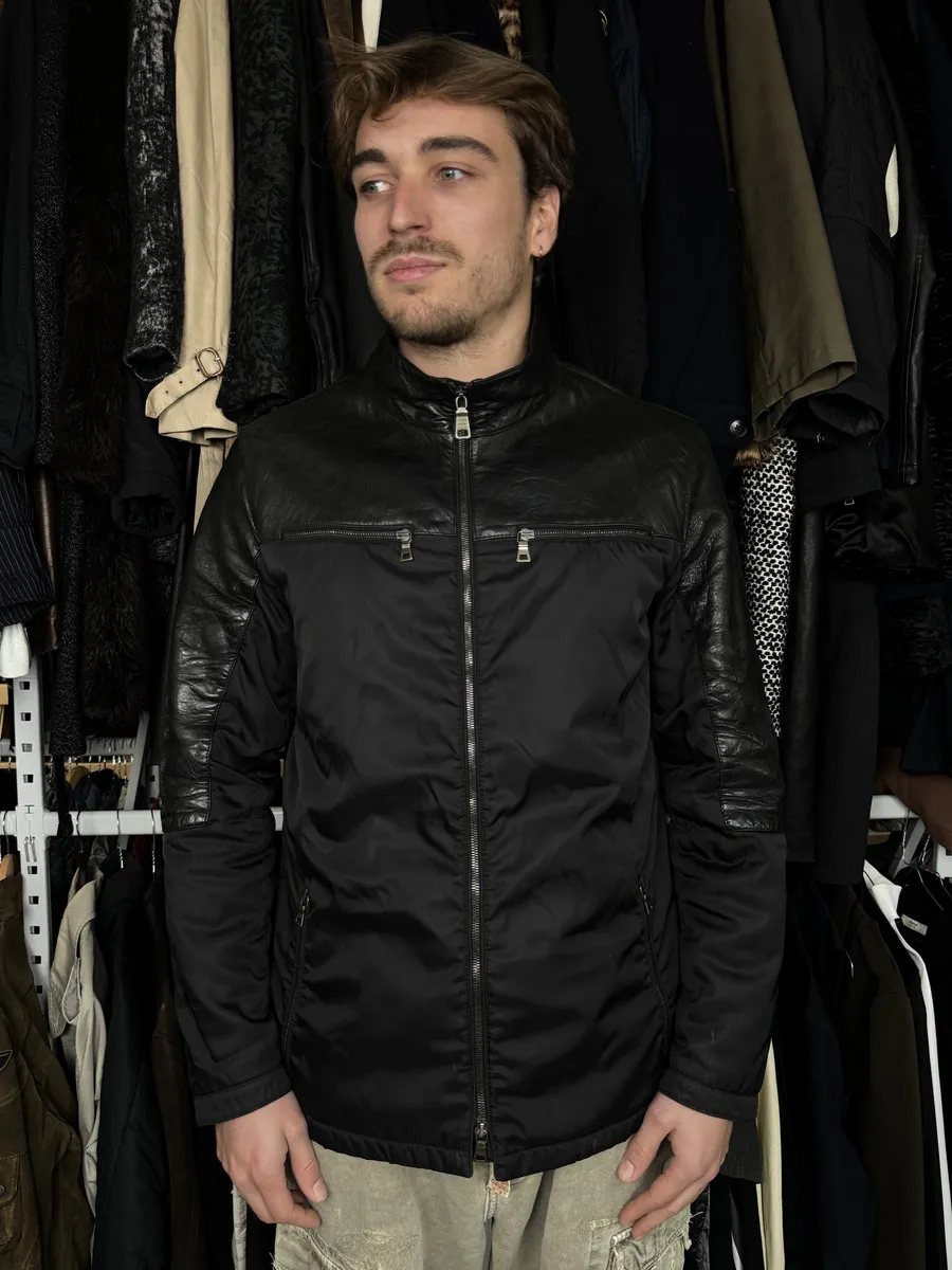2000s Prada Black Premium Padded Leather Jacket - Image 2