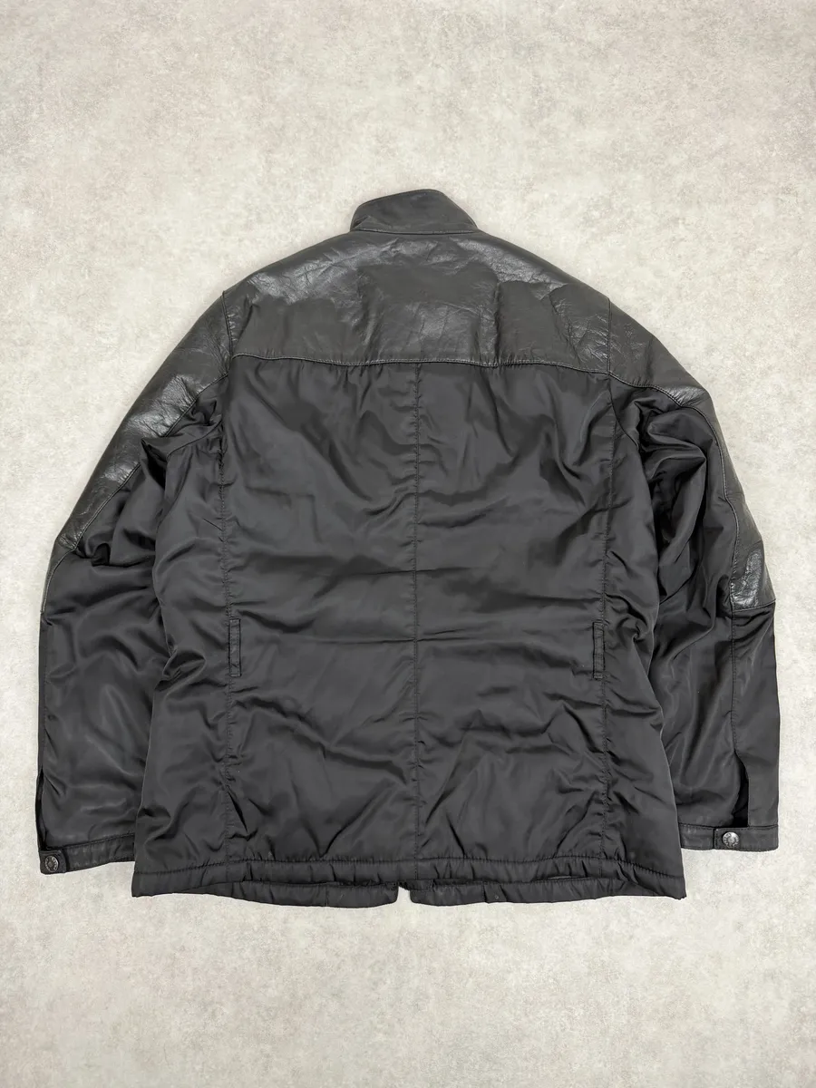 2000s Prada Black Premium Padded Leather Jacket - Image 6