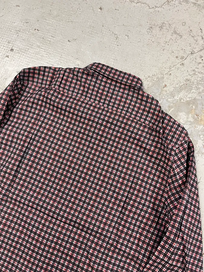 2000s Prada Black & Red Checkered Shirt - Image 6