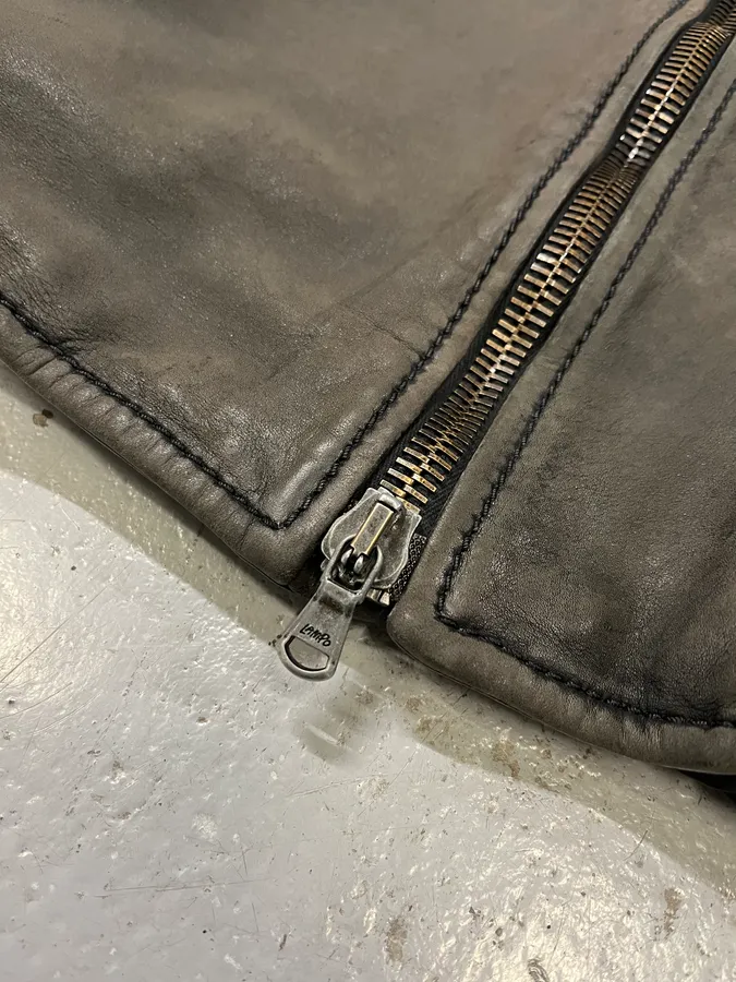 2000s Prada Black Shearling Mafia Leather Jacket - Image 7