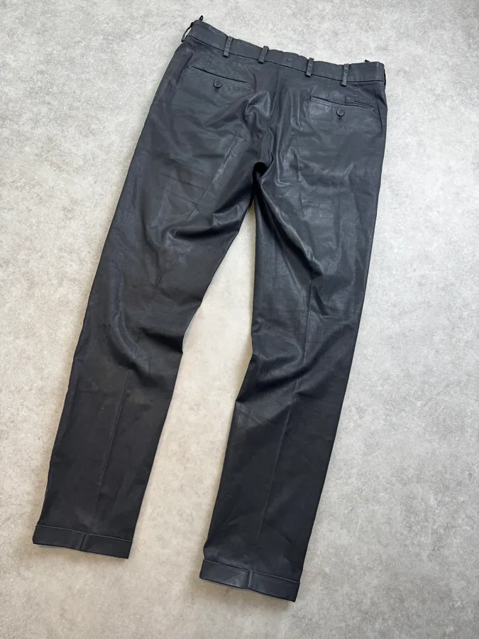 2000s Prada Black Waxed Pants - Image 10