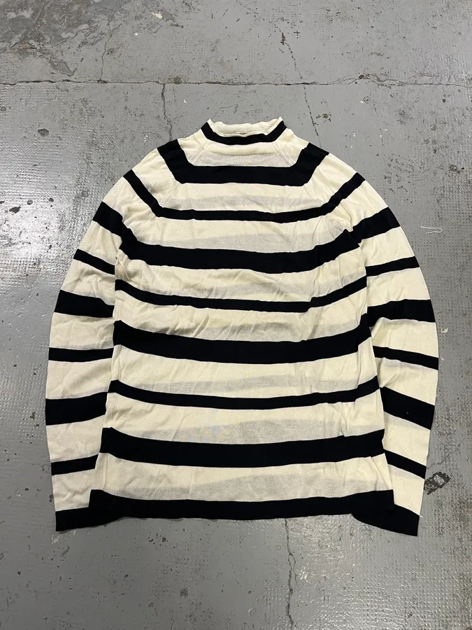 2000s Prada Black & White Striped Sweater