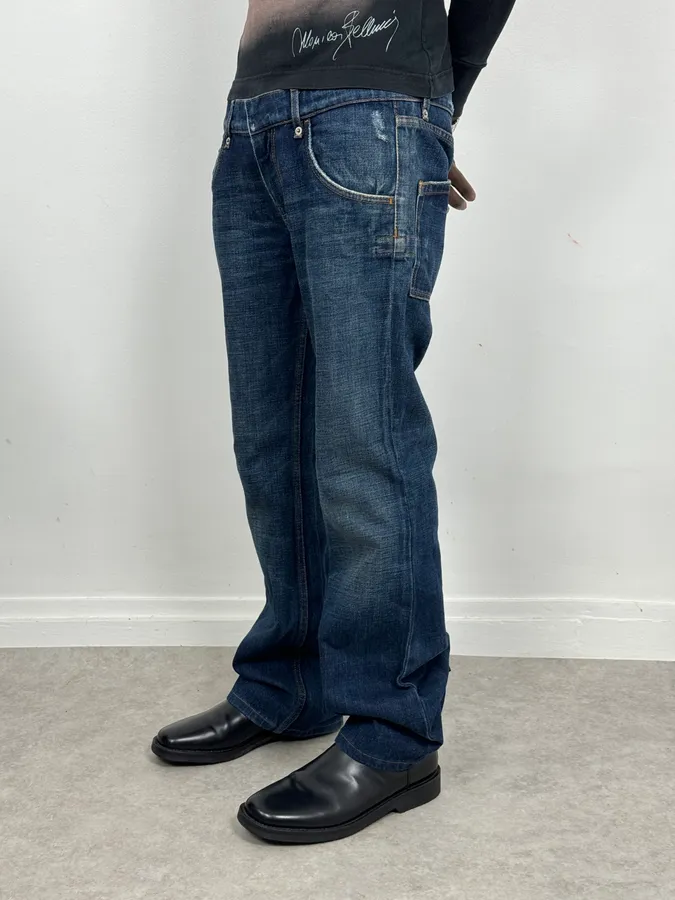 2000s Prada Blue Faded Denim Jeans - Image 3