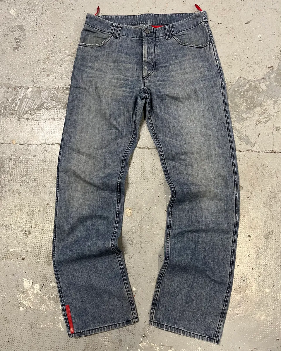 2000s Prada Blue Faded Denim Jeans