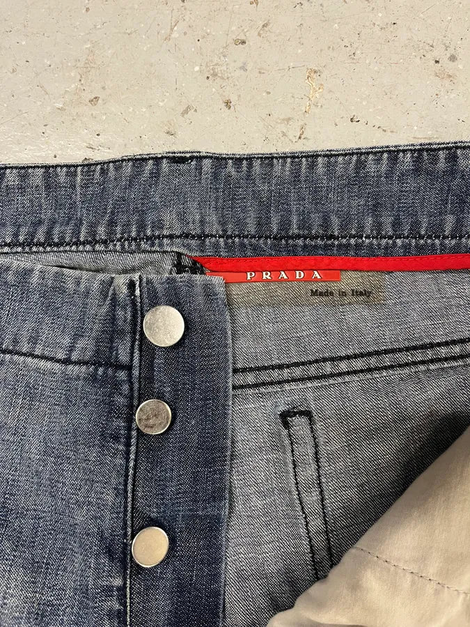 2000s Prada Blue Faded Denim Jeans - Image 10