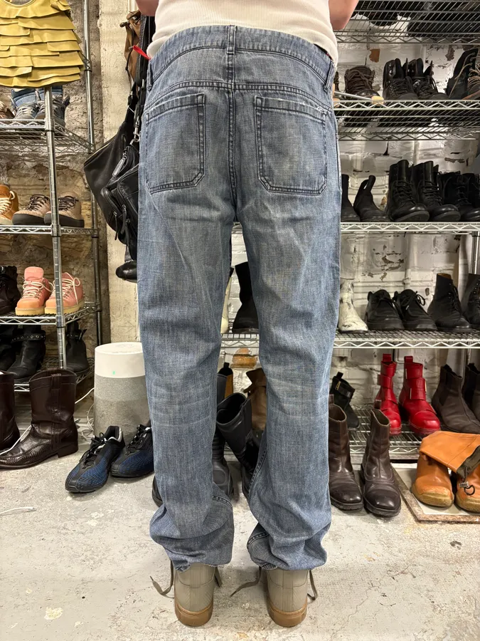 2000s Prada Blue Faded Denim Jeans - Image 3