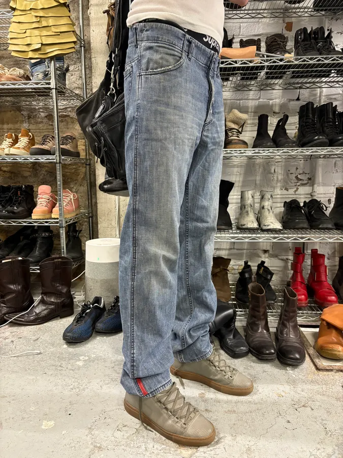 2000s Prada Blue Faded Denim Jeans - Image 4