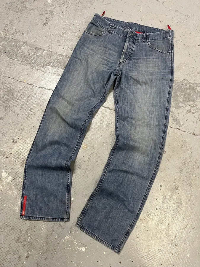 2000s Prada Blue Faded Denim Jeans - Image 5