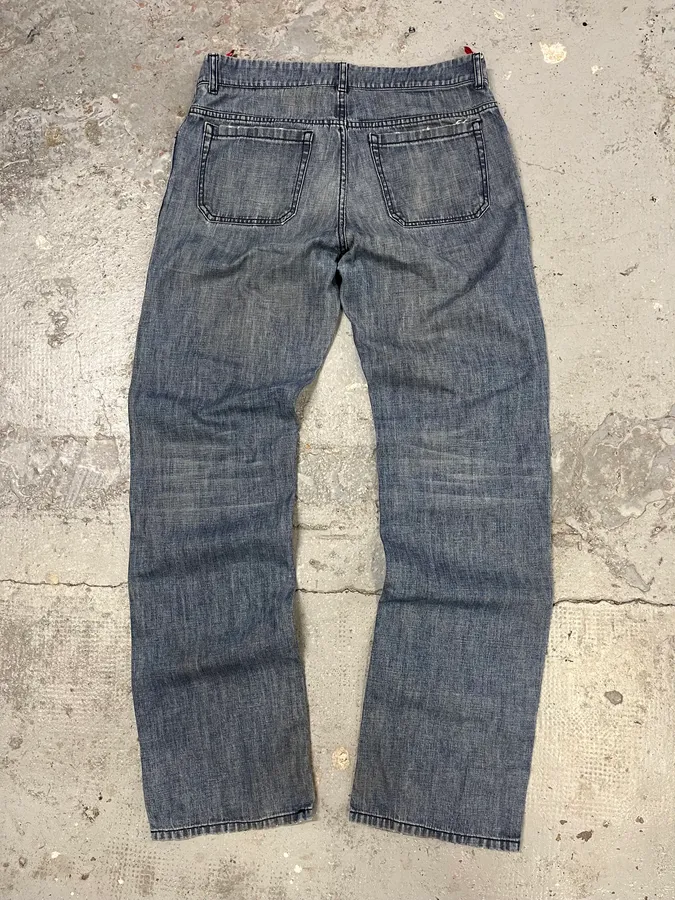 2000s Prada Blue Faded Denim Jeans - Image 7