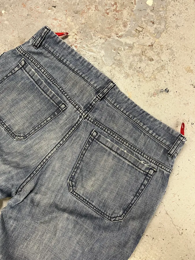 2000s Prada Blue Faded Denim Jeans - Image 8