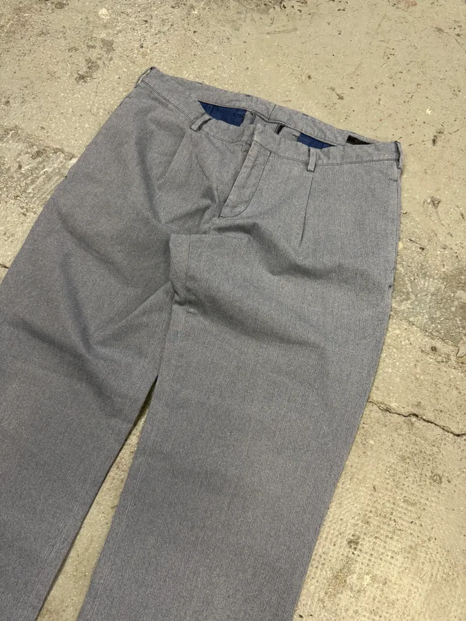 2000s Prada Blue Grey Minimalist Straight Pants - Image 12