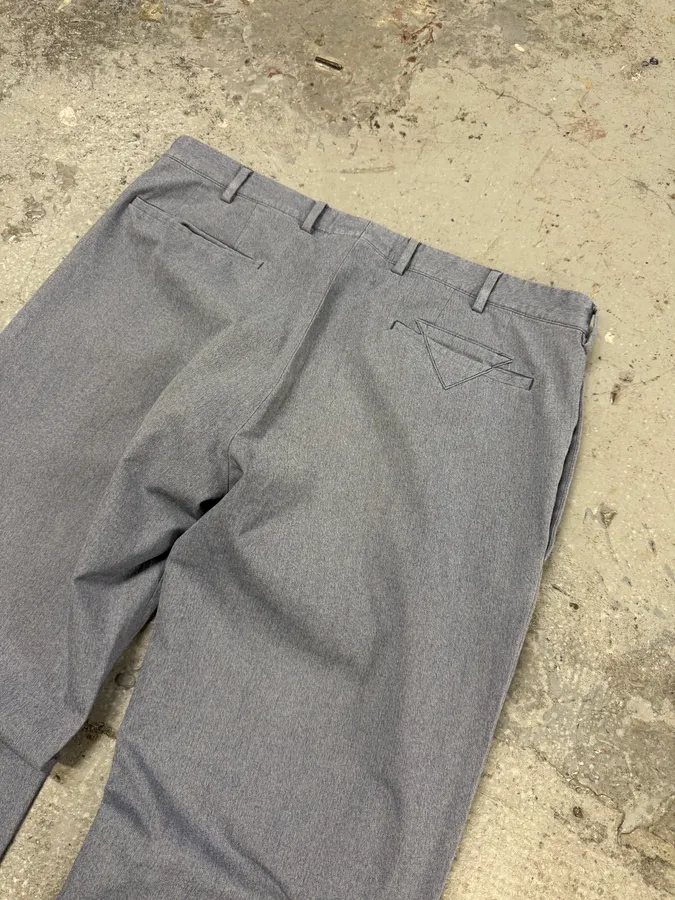 2000s Prada Blue Grey Minimalist Straight Pants - Image 2