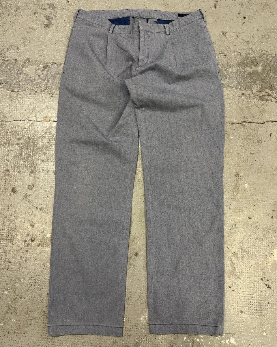 2000s Prada Blue Grey Minimalist Straight Pants - Image 3