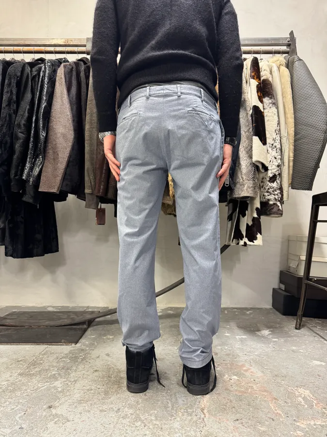 2000s Prada Blue Grey Minimalist Straight Pants - Image 4