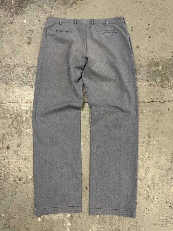 2000s Prada Blue Grey Minimalist Straight Pants - Image 5