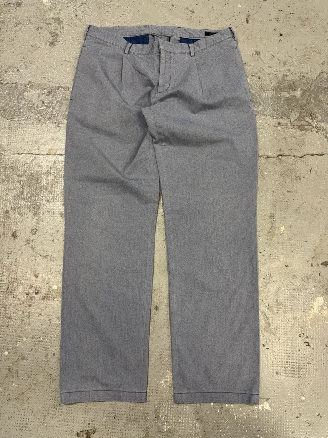 2000s Prada Blue Grey Minimalist Straight Pants - Image 6