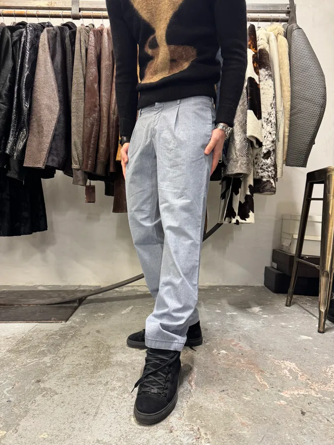 2000s Prada Blue Grey Minimalist Straight Pants - Image 7