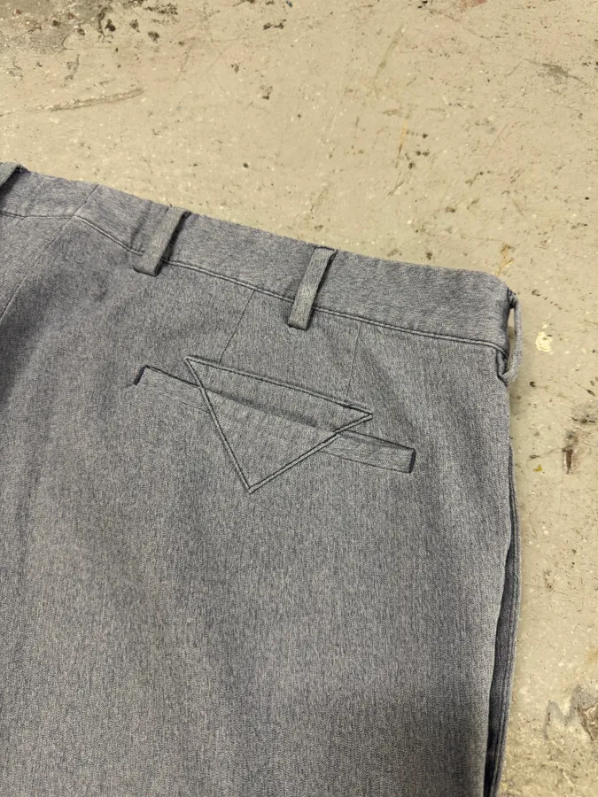 2000s Prada Blue Grey Minimalist Straight Pants - Image 8