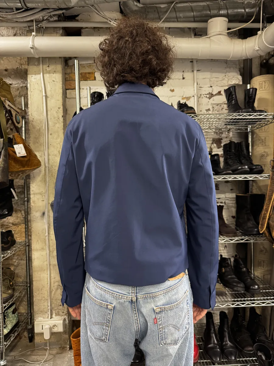 2000s Prada Blue Nylon Minimalist Zip-up Jacket - Image 2