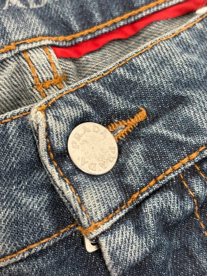 2000s Prada Blue Regular Denim Jeans - Image 10