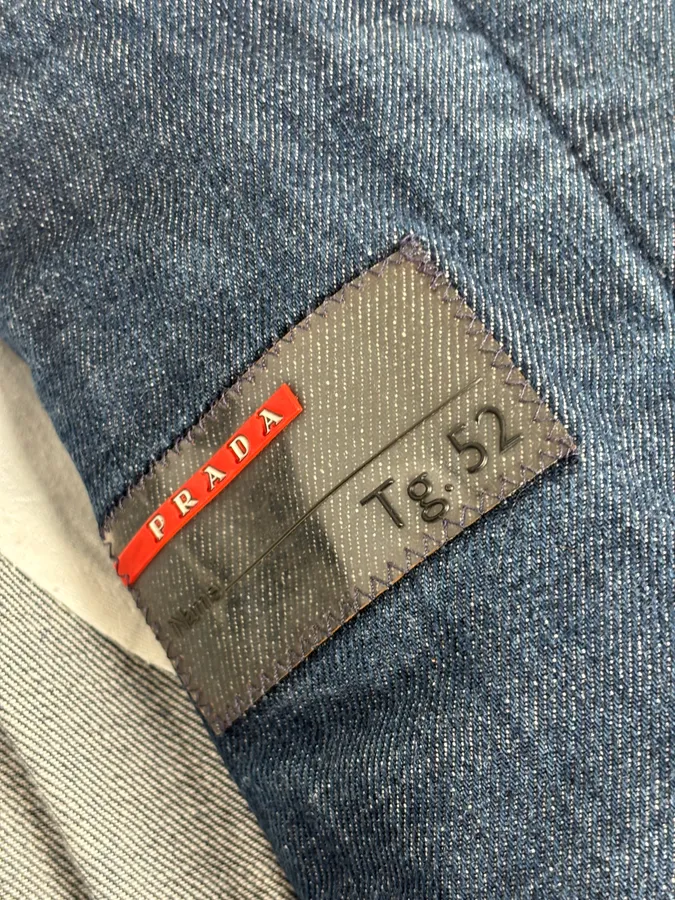 2000s Prada Blue Rock Denim Jacket - Image 11