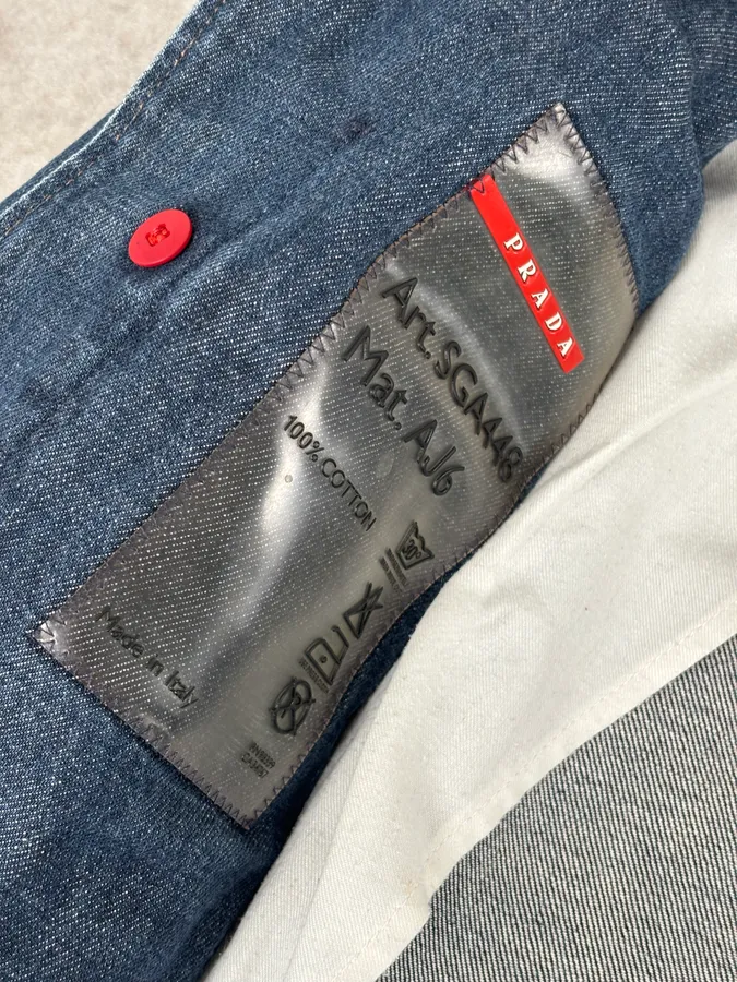 2000s Prada Blue Rock Denim Jacket - Image 12