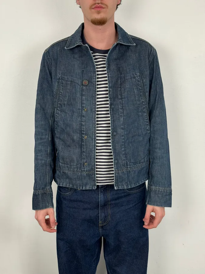 2000s Prada Blue Rock Denim Jacket - Image 2
