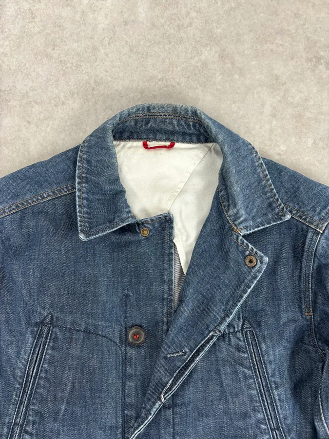 2000s Prada Blue Rock Denim Jacket - Image 7