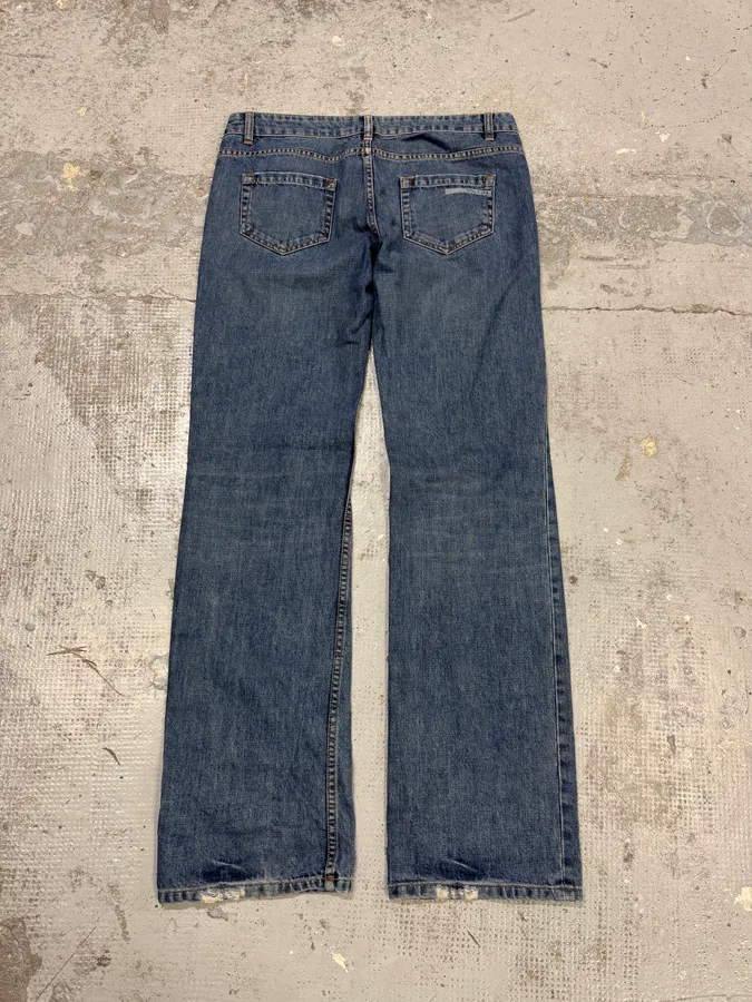 2000s Prada Blue Straight Denim Jeans - Image 5