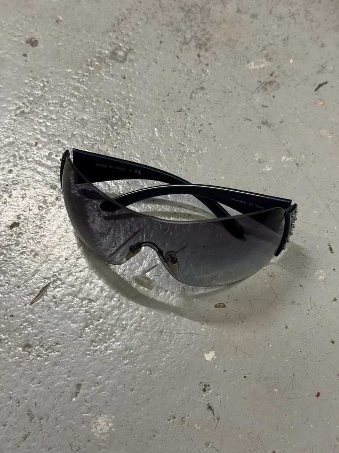 2000s Prada Blue Studded Sunglasses
