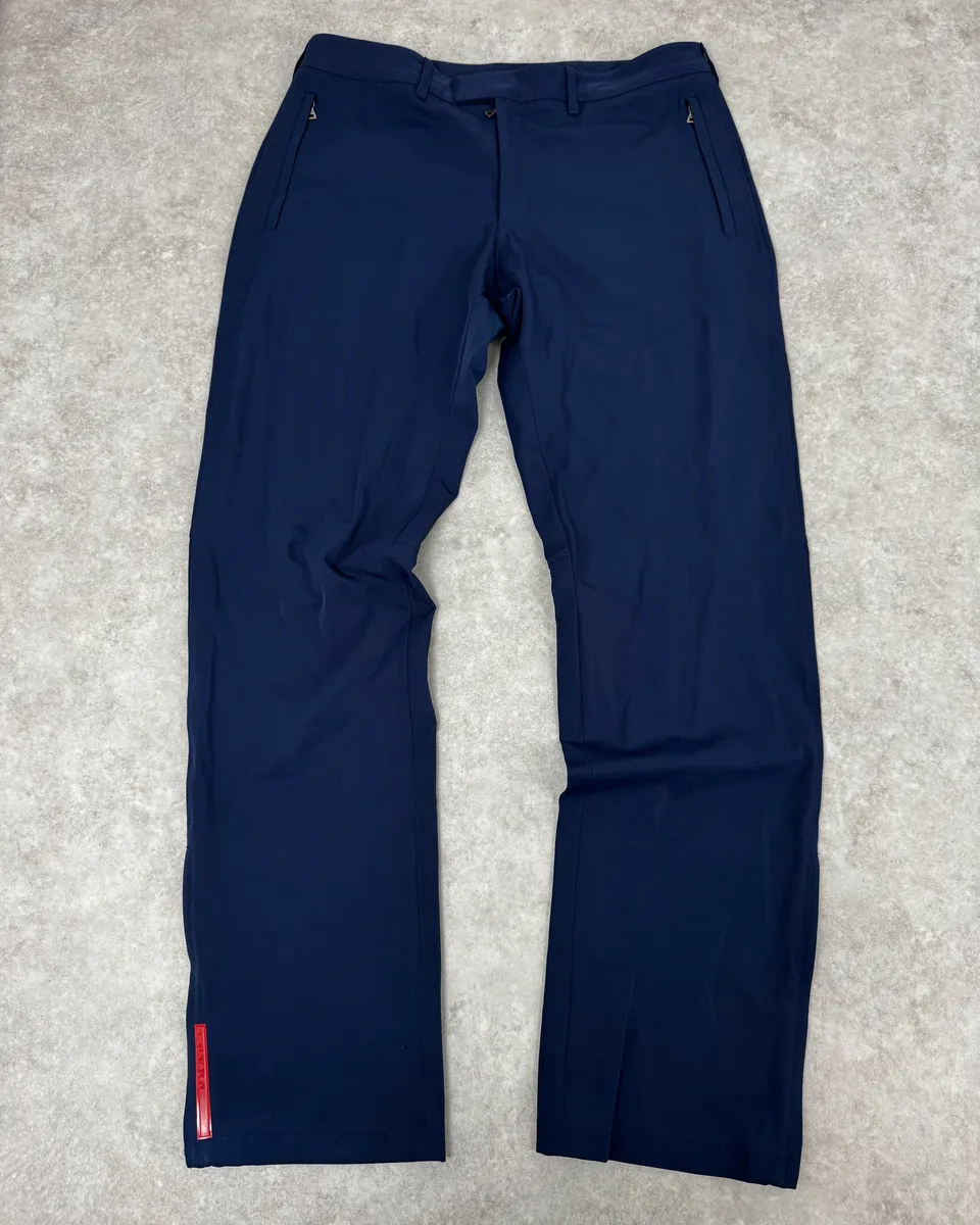 2000s Prada Blue Technical Nylon Pants