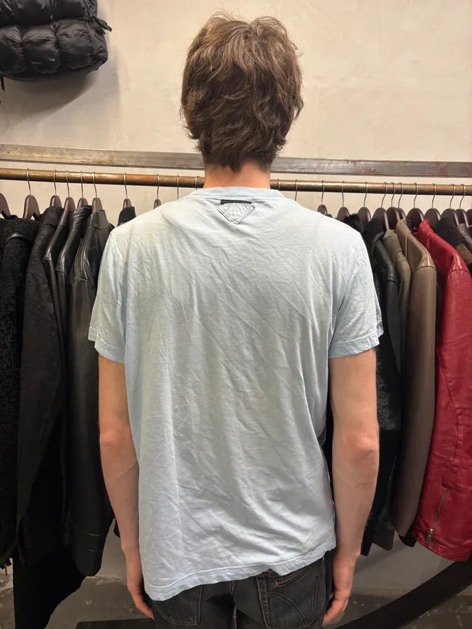 2000s Prada Blue Truck Contemporary T-Shirt - Image 2