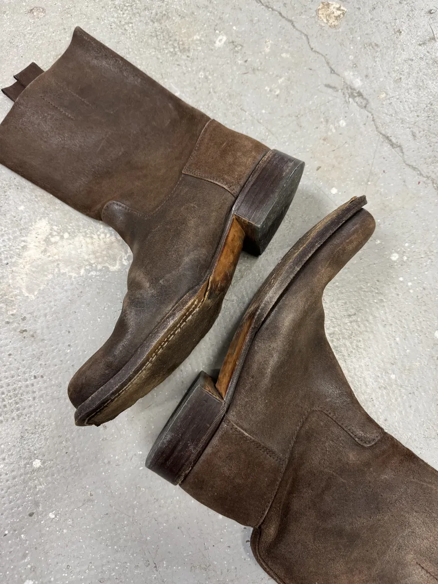 2000s Prada Brown Archive Leather Ankle Boots - Image 4