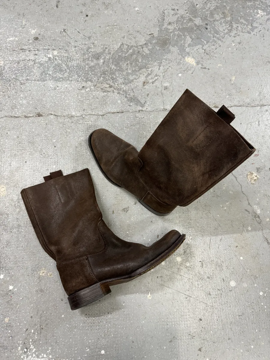 2000s Prada Brown Archive Leather Ankle Boots - Image 8