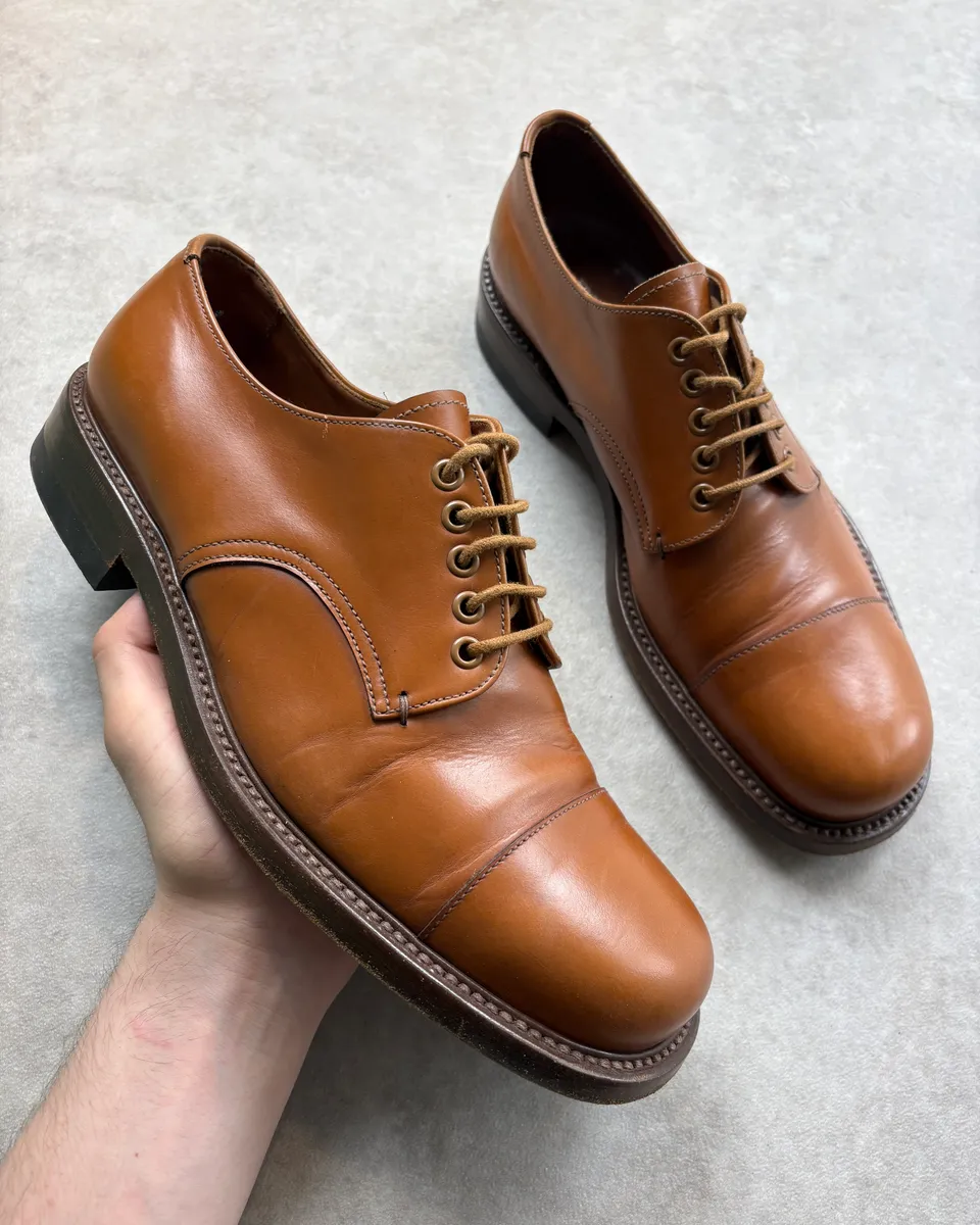 2000s Prada Brown Classy Leather Derbys