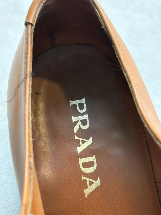 2000s Prada Brown Classy Leather Derbys - Image 9