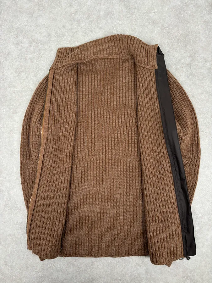 2000s Prada Brown Cozy Zip-up Sweater - Image 7