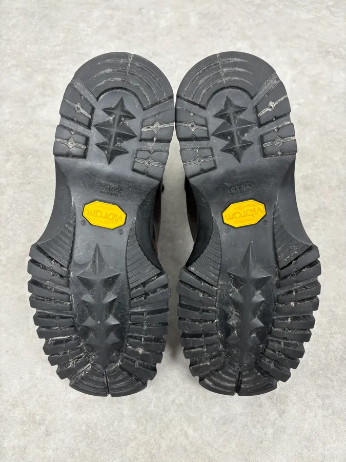 2000s Prada Brown High Leather Chunky Vibram Sole Boots - Image 6