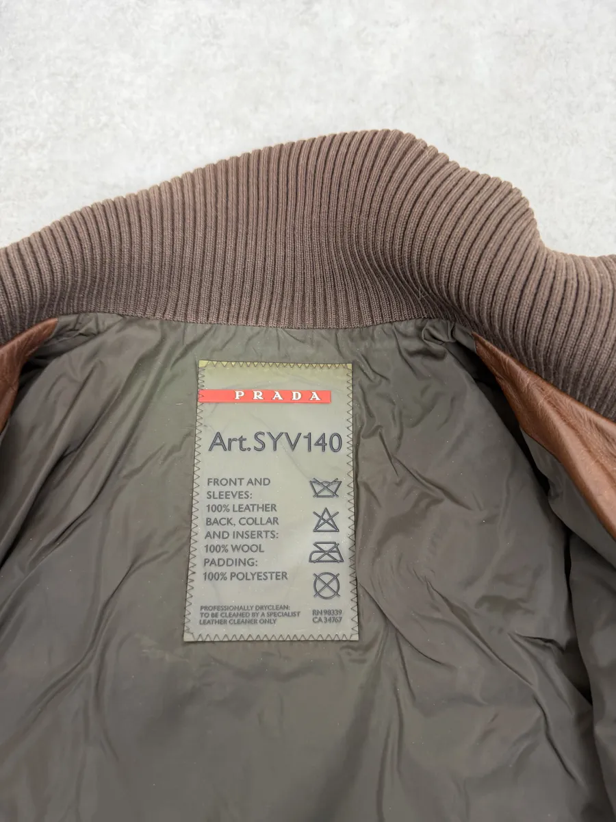 2000s Prada Brown Hybrid Performance Leather Jacket - Image 14