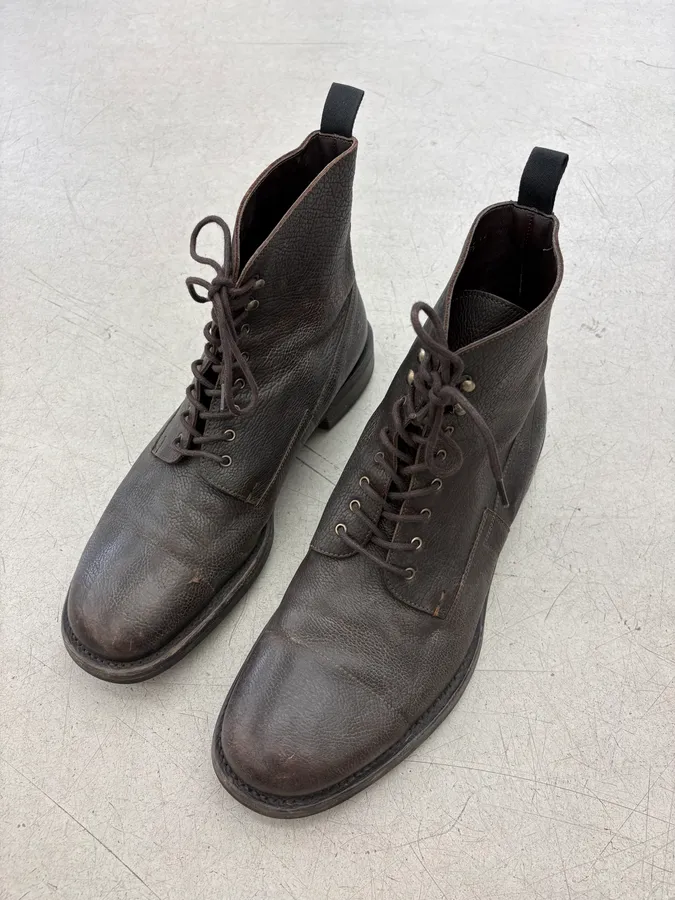 2000s Prada Brown Leather Ankle Boots - Image 3