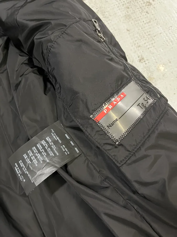 2000s Prada Brown Leather Bomber Jacket - Image 9