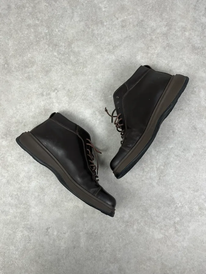 2000s Prada Brown Leather Hybrid Archive Boots - Image 5