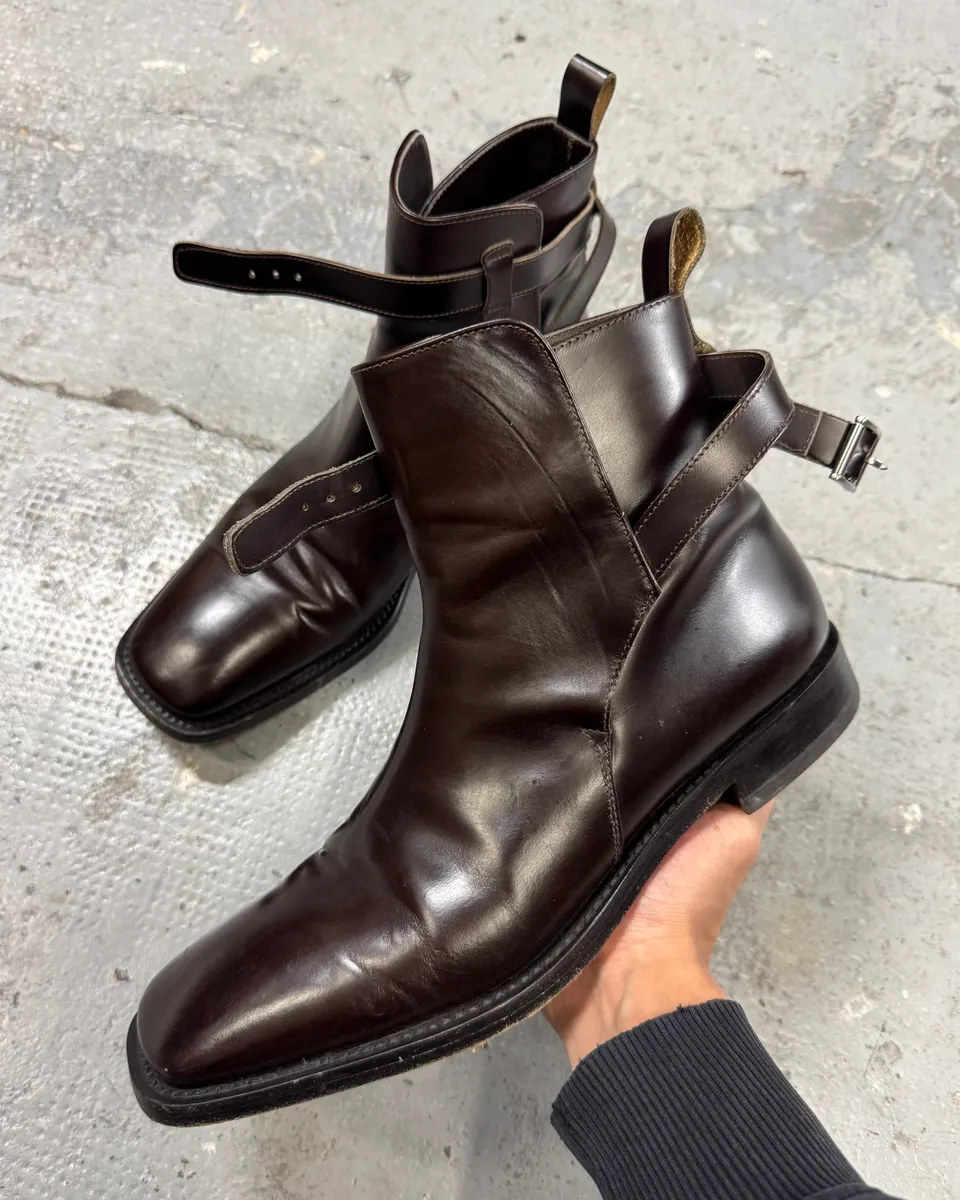 2000s Prada Brown Leather Minimalist Boots