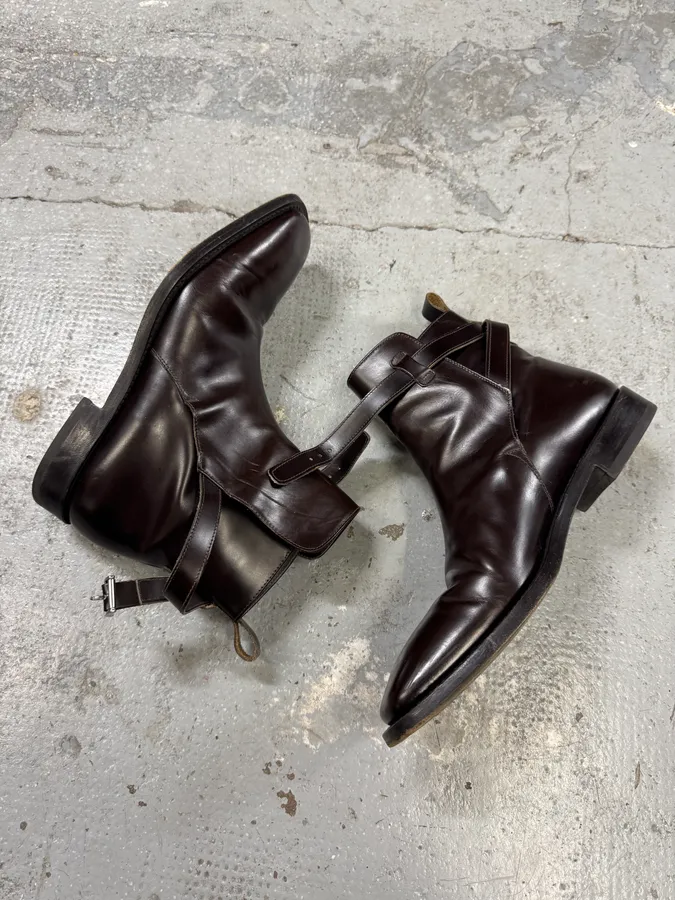 2000s Prada Brown Leather Minimalist Boots - Image 9