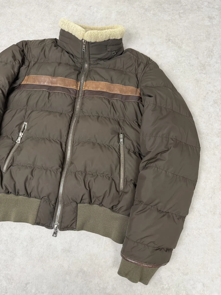 2000s Prada Brown Puffer Fur Collar Jacket - Image 6