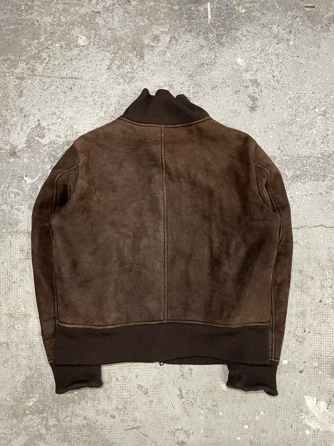 2000s Prada Brown Shearling Leather Jacket - Image 2