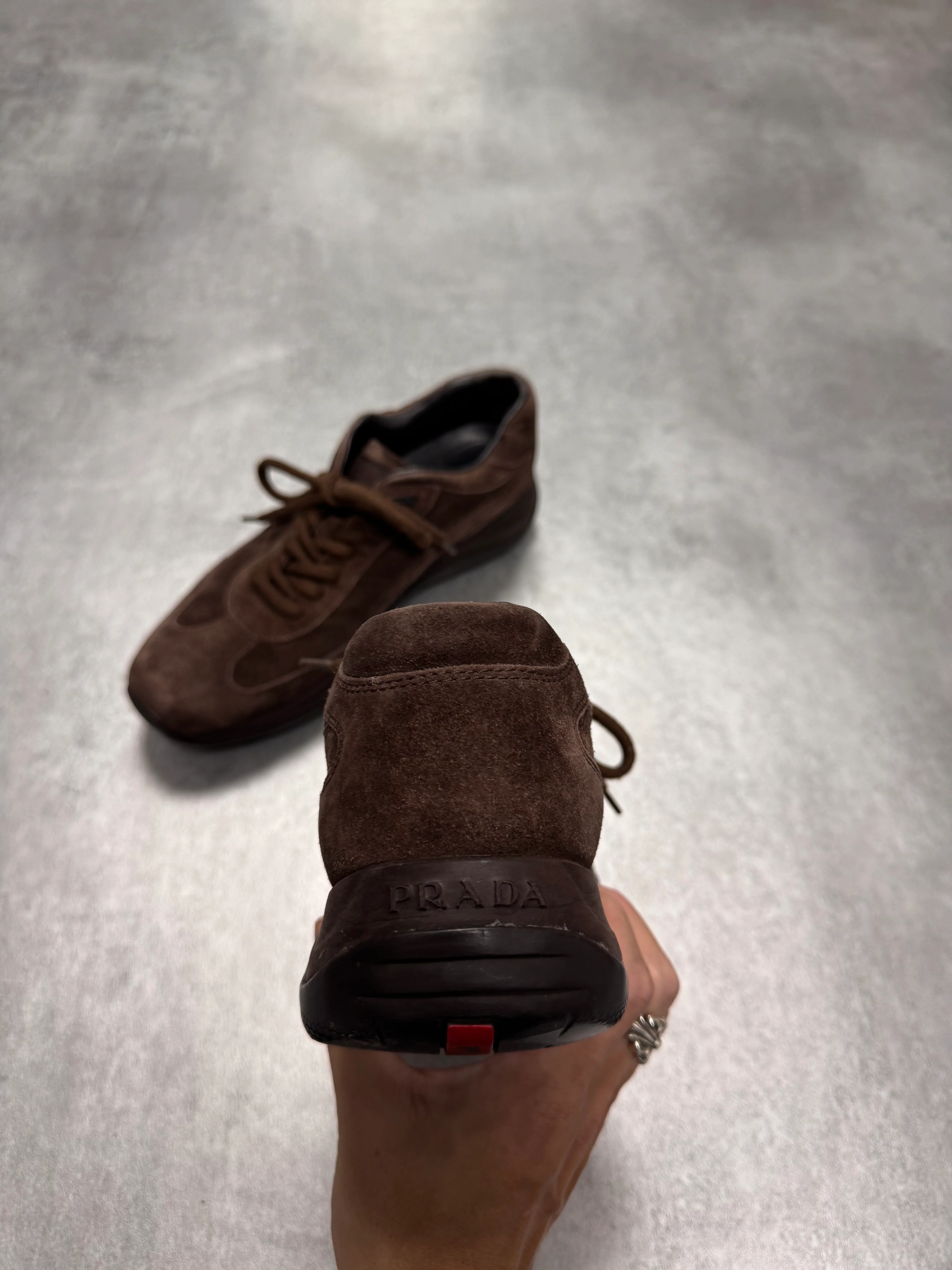 2000s Prada Brown Suede Low Sneakers - Image 3