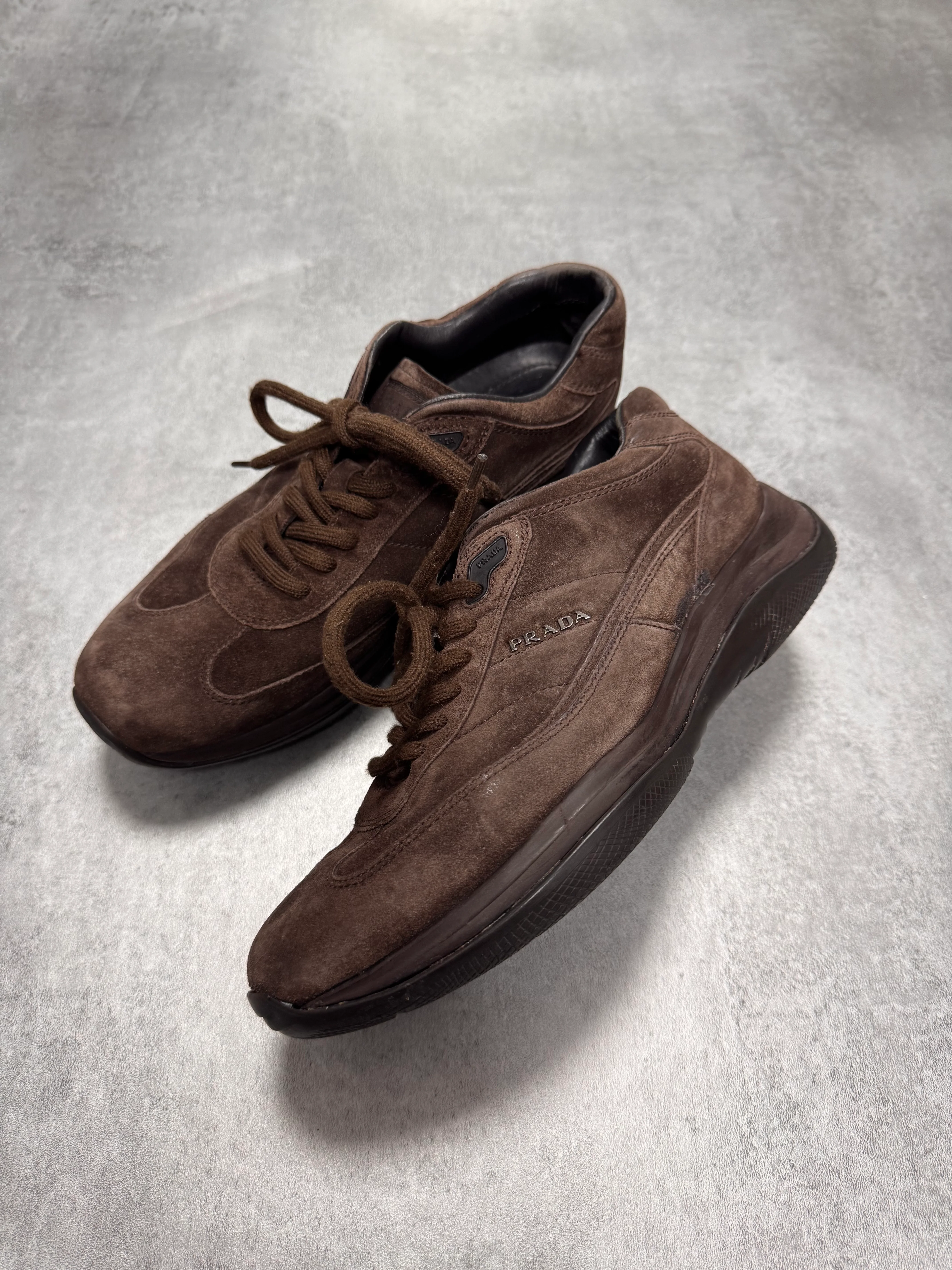 2000s Prada Brown Suede Low Sneakers - Image 4